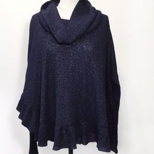 Anthropologie Sparkly Sweater Poncho Size XS/S